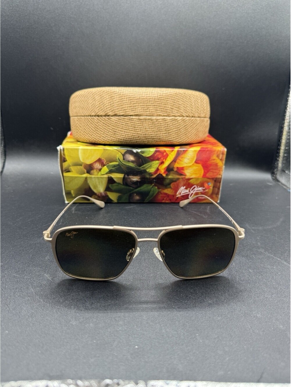 Maui Jim CINDER CONE Matte Gold POLARIZED HCL Bronze Lens Sunglasses H789-16M